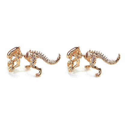 Alien Dinosaur 3D Black Stud Earrings for Women Unique Animal Jewelry Gifts