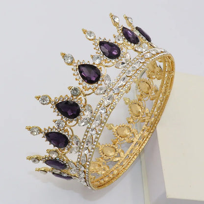 Elegant Royal Pink Crystal Bridal Tiara Crown for Weddings and Pageants