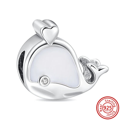 Silver Animal Hearts Infinity Crown Bead Charms Bracelet for Women 925 Sterling Silver Jewelry N605