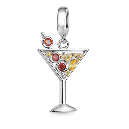 925 Sterling Silver Beer Bottle Popcorn Charm Bead Pendant