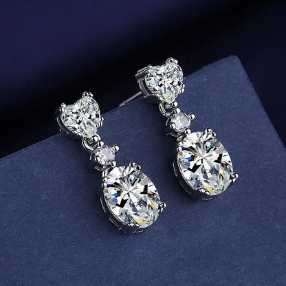 Sterling Silver CZ Crystal Plant Stud Earrings for Women and Teens