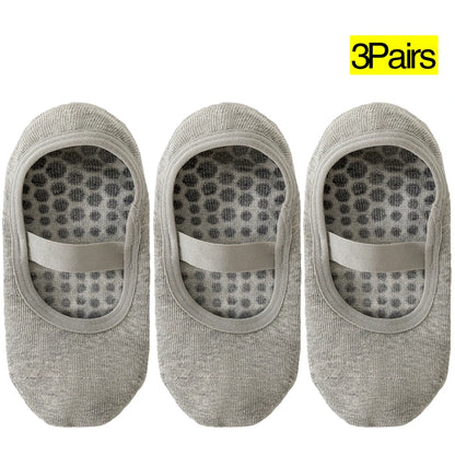 3 Pairs Womens No Show One Band Anti Slip Yoga Socks