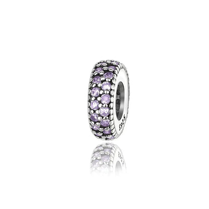 Sparkling Purple Jellyfish Sterling Silver 925 Charm Bead Birthday Pendant for DIY Bracelet Jewelry