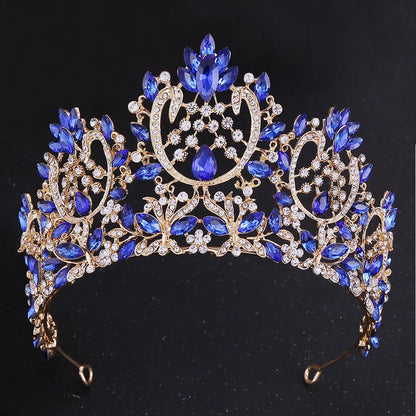 Baroque Crystal Rhinestone Tiara - Vintage Bridal Crown for Weddings & Prom