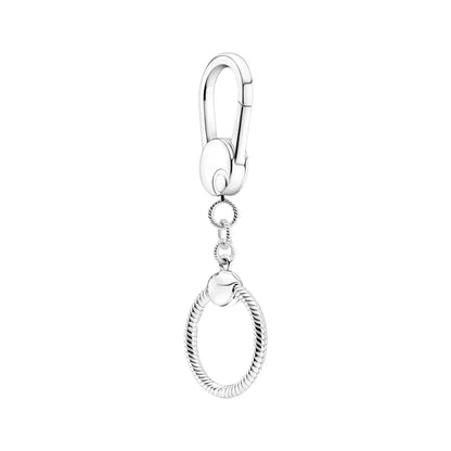 Silver Elegance Key Ring DIY Jewelry Accessory for Women 925 Sterling Silver N-HYC573