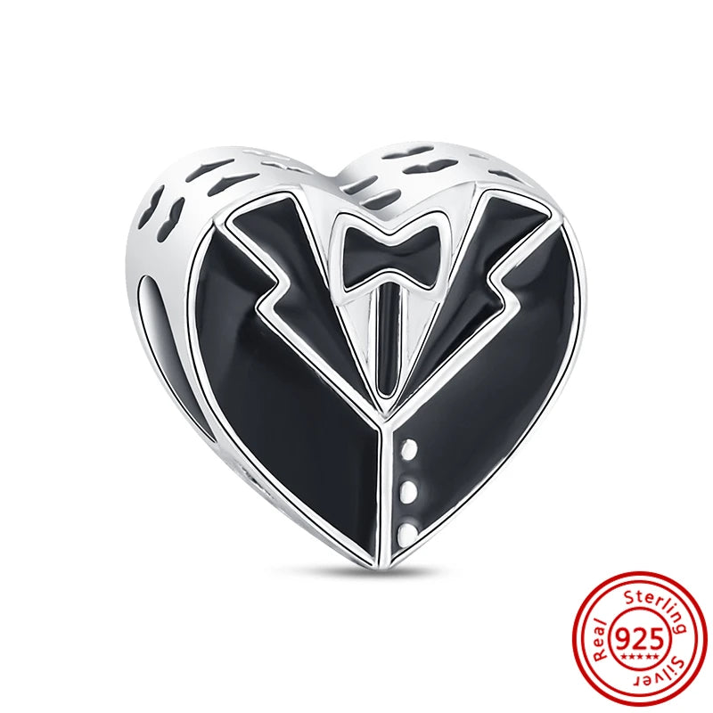Silver Animal Hearts Infinity Crown Bead Charms Bracelet for Women 925 Sterling Silver Jewelry RS005
