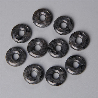 Elegant Labradorite Jade Agate Donut Beads Set for Jewelry Crafting 18mm 5pcs