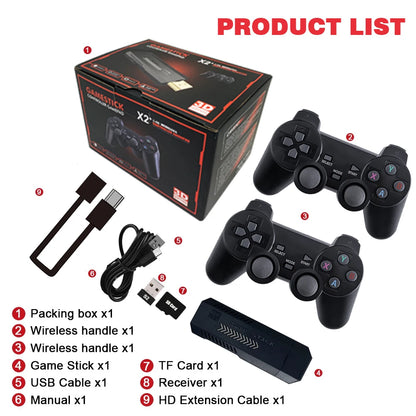 GD10 Plus 4K Retro Portable Game Console With 2.4G Dual Controllers HD Output Supporting PS1 N64 3D Gaming