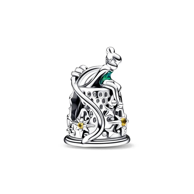 Exquisite 925 Silver Shell Bead Mouse Pendant for European Bracelets – DIY Jewelry Accessory with Zircon