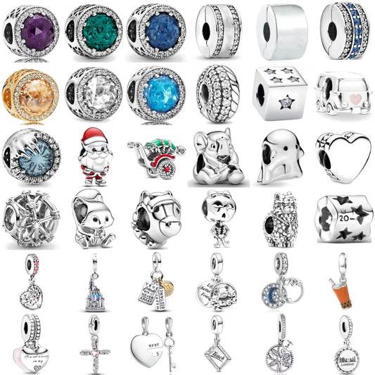 Exquisite 925 Silver Car Bead Cross Pendant for European Bracelets Stylish DIY Jewelry for Women