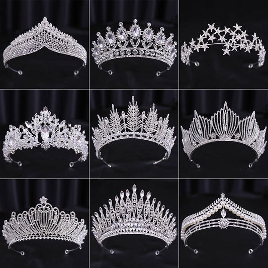 Bridal Bliss Silver Crystal Crown - Top-Rated Alloy Hair Accessory