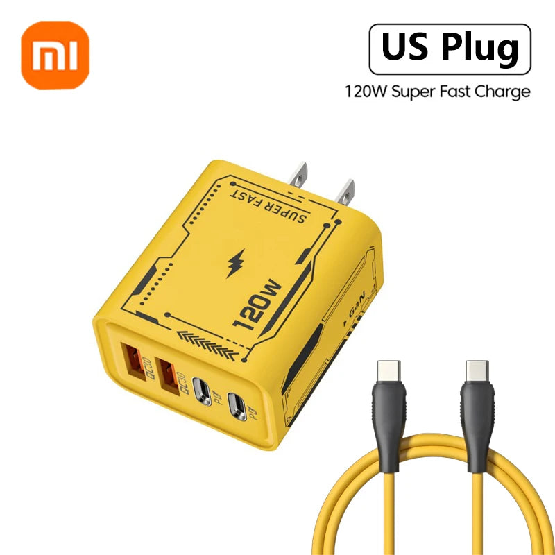 Xiaomi 120W Ultra Fast GaN USB C Charger Quick Charge 3.0 Type C Power Adapter For iPhone Samsung And Xiaomi