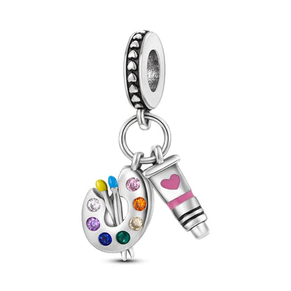 Silver Plated Travel Sunflower Lucky Charms Dangle Pendant Fit Original Pandora Bracelet DIY KTC434