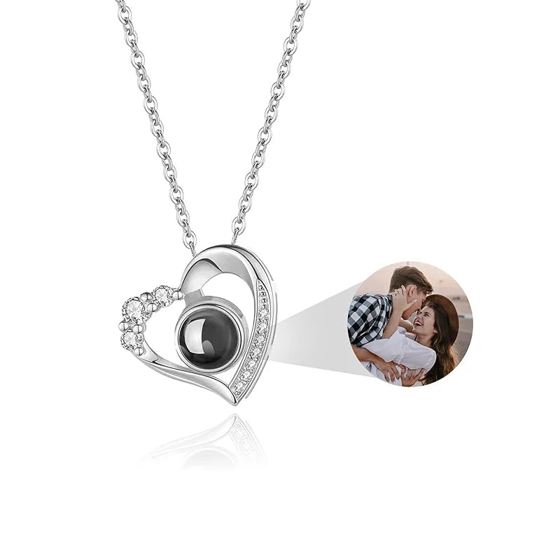Personalized Dog Paw Photo Projection Necklace with I Love You in 100 Languages Necklace-8