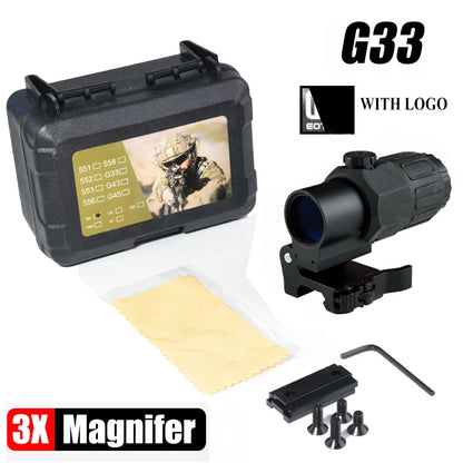 Eotech 558 G43 Magnifier Holographic Sight Scope with Folding Side Flip and 5X Magnification for Tactical Reflex Riflescope ONLY G33--W