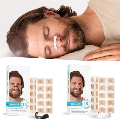 15 Pairs Magnetic Nasal Breathing Dilator Kit for Enhanced Oxygen Intake and Anti-Snoring Support