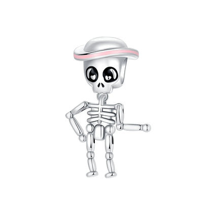 925 Sterling Silver Halloween Charms Pumpkin Ghost Witch Hat Pendant Beads for DIY Bracelet Necklace
