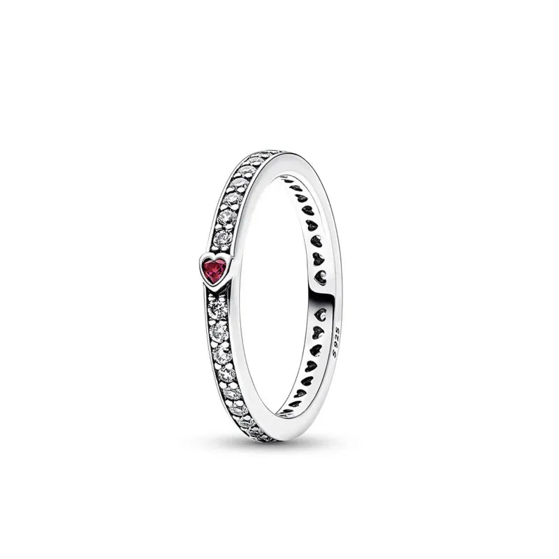 Elegant 925 Sterling Silver Pink Heart Ring for Weddings and Valentine's Day Gifts B4650