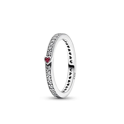 Elegant 925 Sterling Silver Pink Heart Ring for Weddings and Valentine's Day Gifts B4650