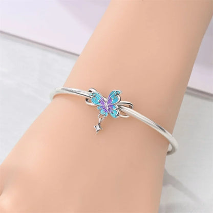 Sparkling Purple Jellyfish Sterling Silver 925 Charm Bead Birthday Pendant for DIY Bracelet Jewelry