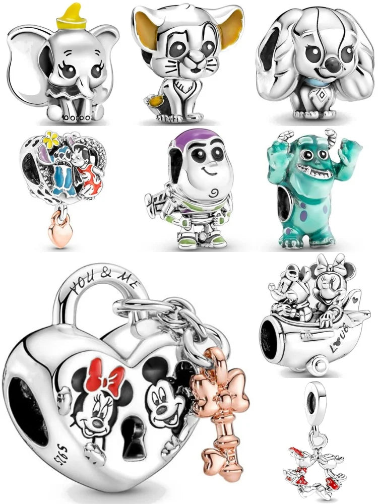 Exquisite 925 Silver Elephant and Dog Bead Mouse Pendant for European Original Bracelet DIY Jewelry