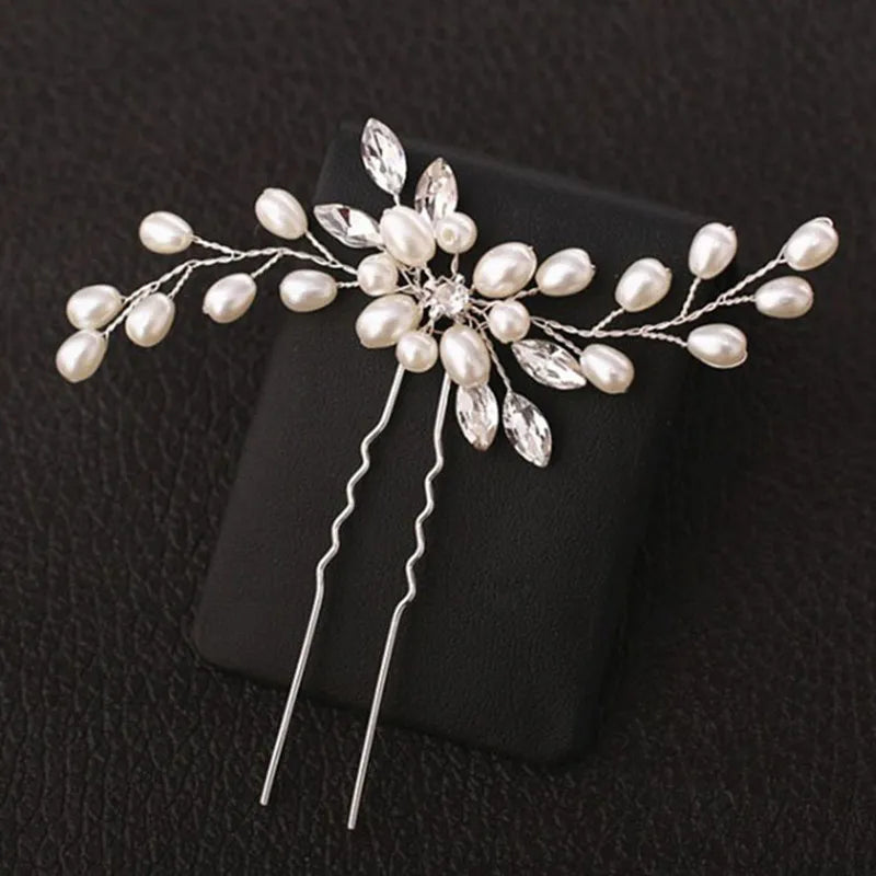 Elegant Rose Flower U-Shaped Hairpins for Wedding Brides and Women