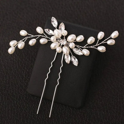 Elegant Rose Flower U-Shaped Hairpins for Wedding Brides and Women