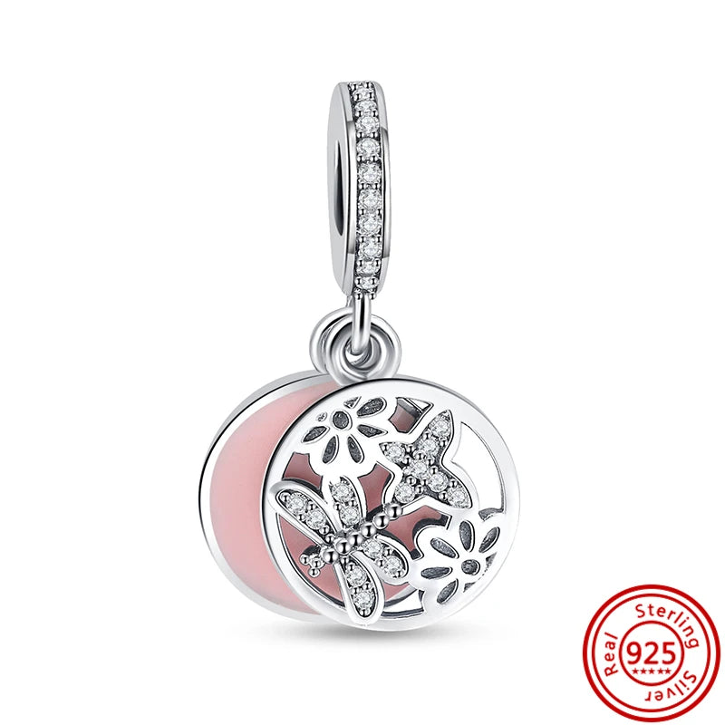 925 Silver Lucky Crown Butterfly Heart Family Tree Beads