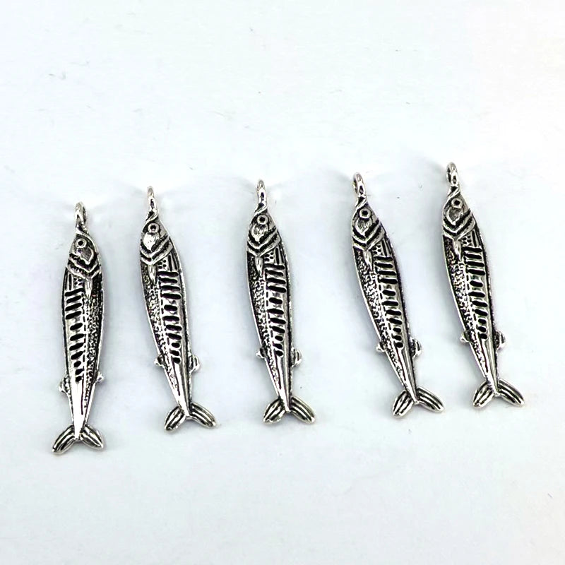 Trendy 3D Sardine Fish Charms Set - DIY Zinc Alloy Animal Charms