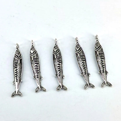 Trendy 3D Sardine Fish Charms Set - DIY Zinc Alloy Animal Charms