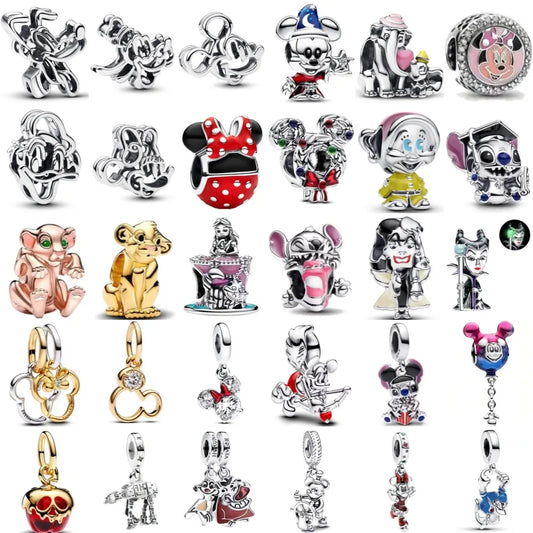 Exquisite 925 Silver Elephant Beads and Mouse Pendant for European Original Bracelet DIY Jewelry