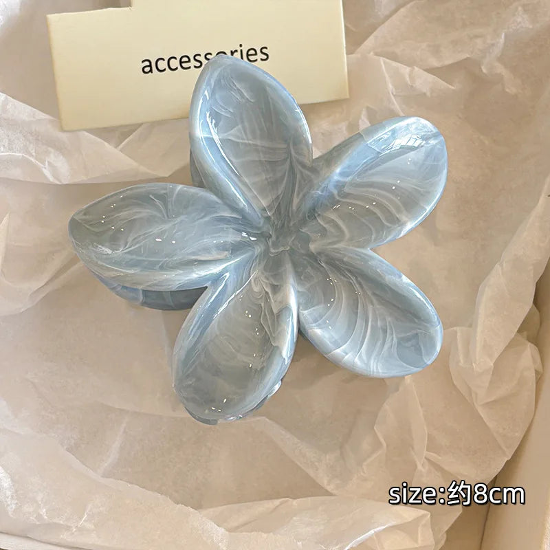 Korean Hawaiian Floral Hair Claw Clips for Women - Trendy Beach Hair Accessories