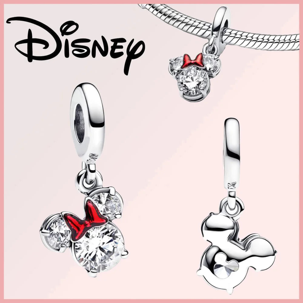 Disney 925 Sterling Silver Stitch Minnie Winnie Dangle