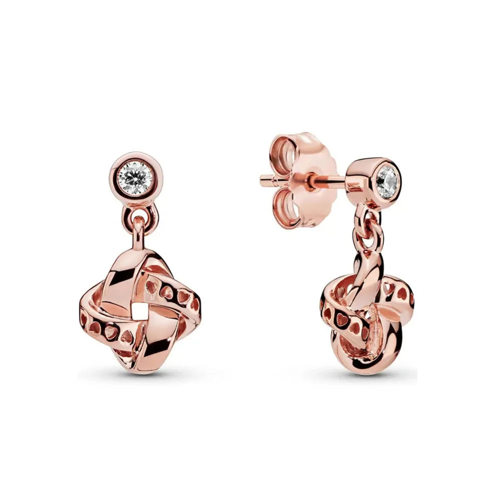 Spring Blue Flower Stud Earrings 925 Sterling Silver Zircon Jewelry for Women P2269