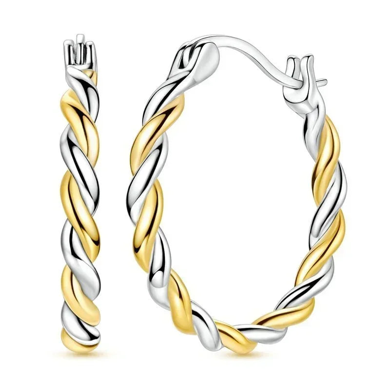 925 Sterling Silver Gold Hoop Earrings Halloween Pumpkin Skull Christmas Tree Zircon Studs for Women DIY Jewelry