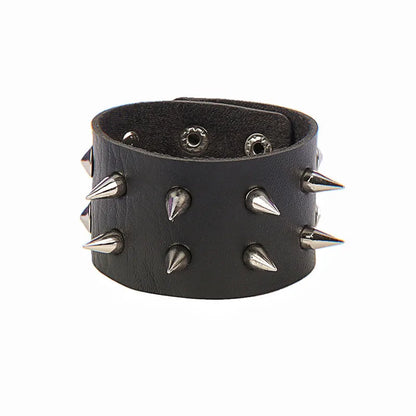 Gothic Punk Cat Heart Leather Bracelet For Women And Men