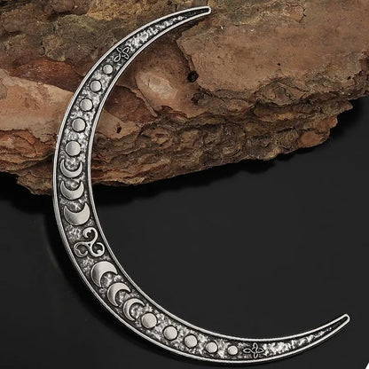Scandinavian Retro Viking Moon Hairpin for Women - Classic Crescent Hair Accessory Ideal for Party, Valentine's Day, Mother's Day, Birthday Gifts
