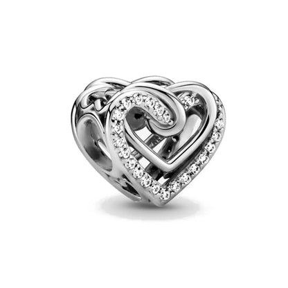 European Zircon Charm Beads 925 Silver Pendant Necklace for Women Gift P497
