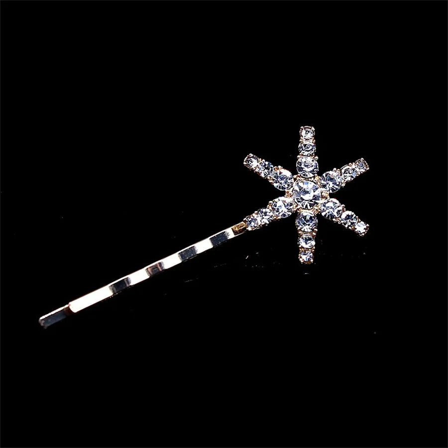 Vintage Moon Star Rhinestone Hairpin for Women Bridal Wedding Accessories