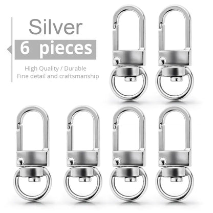 6 Pcs/Lot Keychain DIY Accessories Dog Collar Buckles Clip Silver