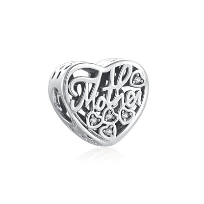 925 Sterling Silver DIY Mother's Day Mom Key Dangle Bead for Charm Bracelet Necklace Jewelry Accessories