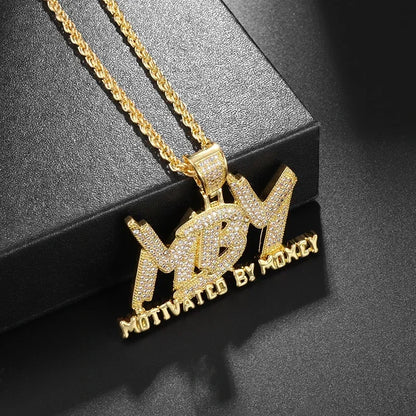 Cubic Zirconia Hip Hop XO Pendant Necklace for Men and Women