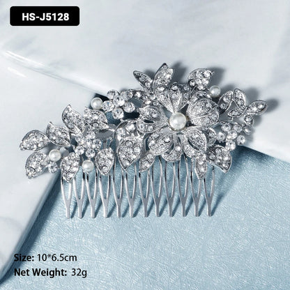 Efily Classic Silver Wedding Hair Combs - Crystal Rhinestone Bridal Accessories HS-J5128 Hair Combs