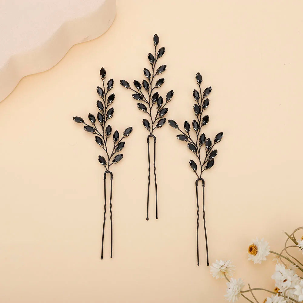 Elegant Rhinestone Bridal Hairpins with 7 Colors Flower Design for Weddings and Parties