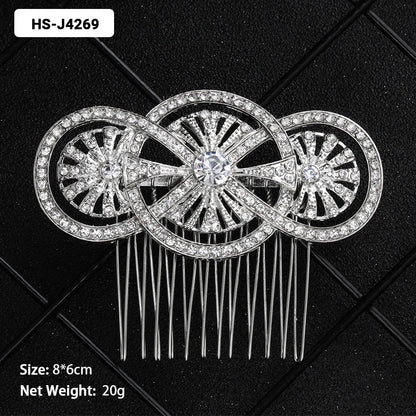 Efily Classic Silver Wedding Hair Combs - Crystal Rhinestone Bridal Accessories HS-J4269 Hair Combs