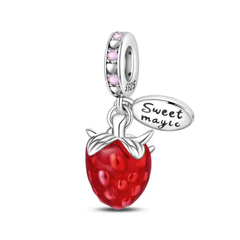 Genuine 925 Sterling Silver Heart Charm Bead for Mother's Day Bracelet Gift