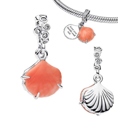 Original 925 Sterling Silver Ocean Pearl Shell Octopus Charm Bead Jewelry Set for Summer Romantic Style