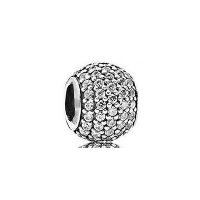 European Zircon Charm Beads 925 Silver Pendant Necklace for Women Gift P1321