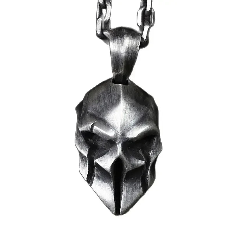 Handcrafted Skull Roman Helmet Pendant Necklace for Men