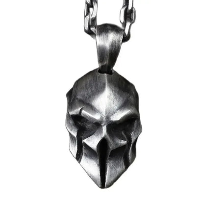Handcrafted Skull Roman Helmet Pendant Necklace for Men